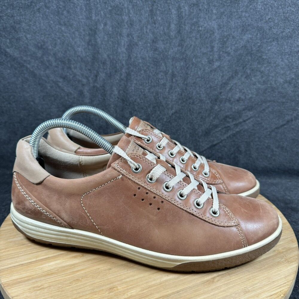 S Ecco Chase II Brown Leather Lace‎ Up Sneakers Women's Size 41 EU / 9.5 US